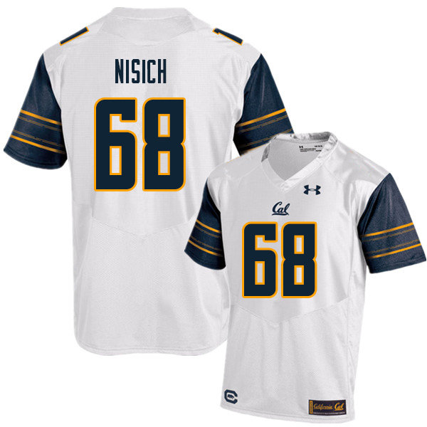 Men #68 Erik Nisich Cal Bears UA College Football Jerseys Sale-White